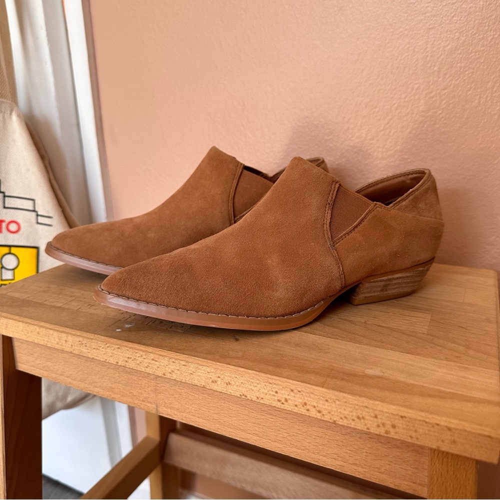 Steve Madden Leather Suede Tan Booties